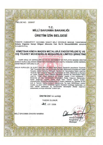 NATO and Military Manufacturer Certificates